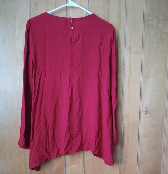 Sophie Max women's Red long sleeve blouse size S - Picture 2 of 11